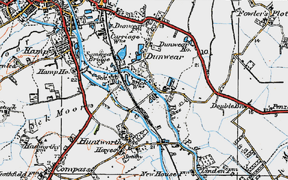 Old map of Dunwear in 1919