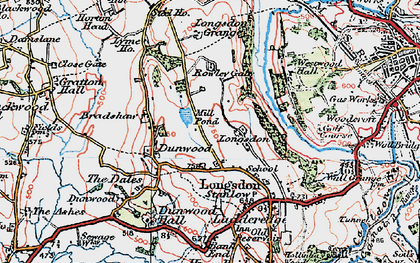 Old map of Dunwood in 1923