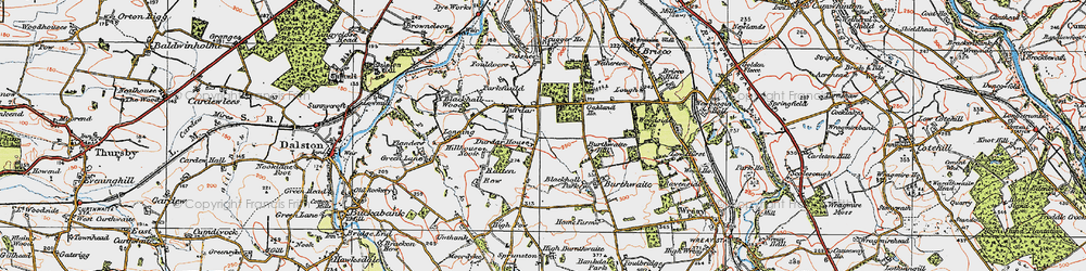 Old map of Durdar in 1925