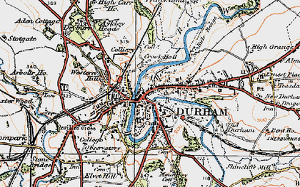 Old map of Durham in 1925