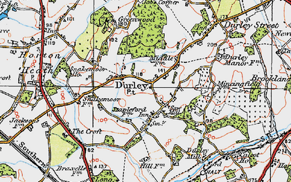 Old map of Durley in 1919