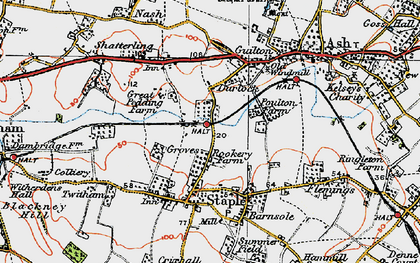 Old map of Durlock in 1920