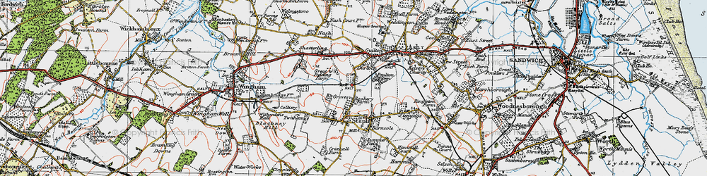 Old map of Durlock in 1920