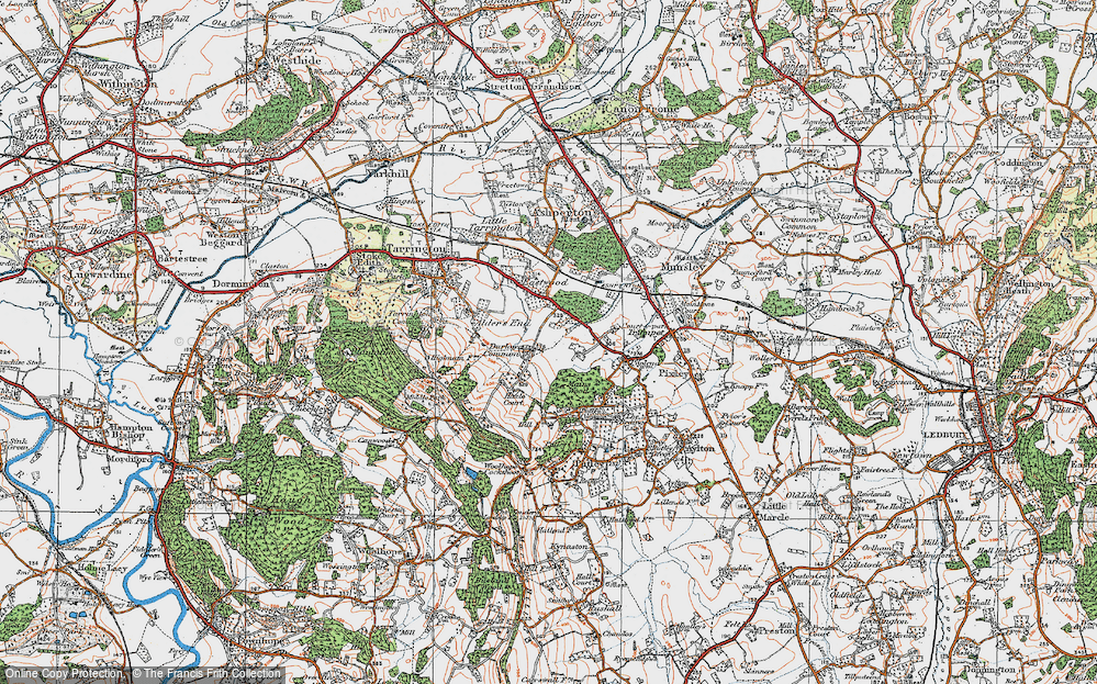 Old Map of Durlow Common, 1920 in 1920