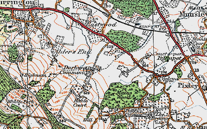 Old map of Durlow Common in 1920