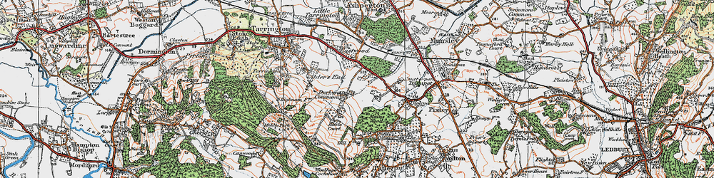 Old map of Durlow Common in 1920