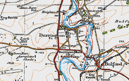 Old map of Durrington in 1919