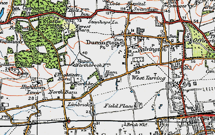 Old map of Durrington in 1920