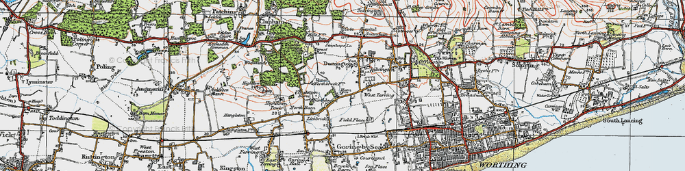 Old map of Durrington in 1920