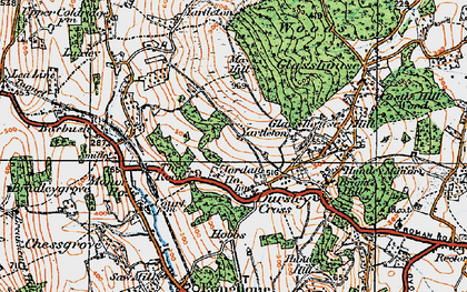 Old map of Dursley Cross in 1919