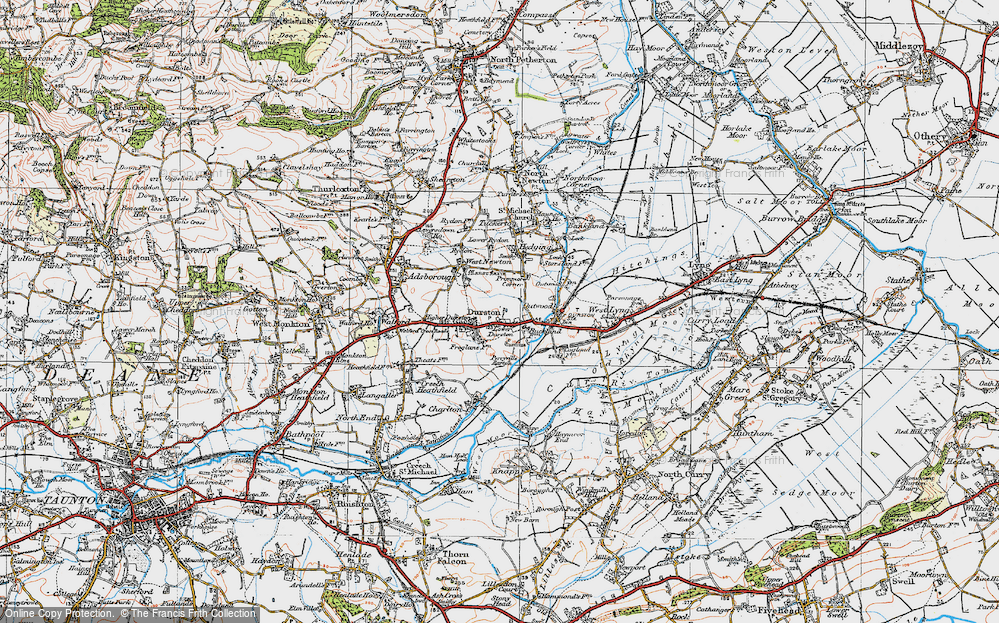 Old Map of Durston, 1919 in 1919