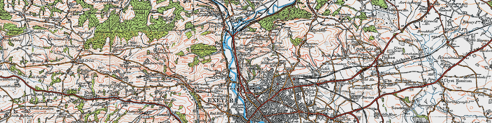 Old map of Duryard in 1919