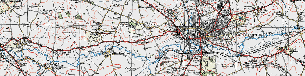 Old map of Duston in 1919