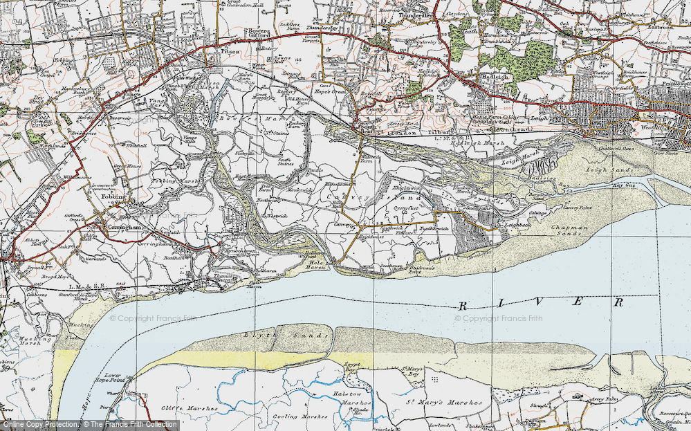 Old Map of Historic Map covering Coryton in 1921