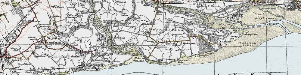 Old map of Coryton in 1921