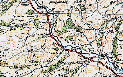 Old map of Dutlas in 1920