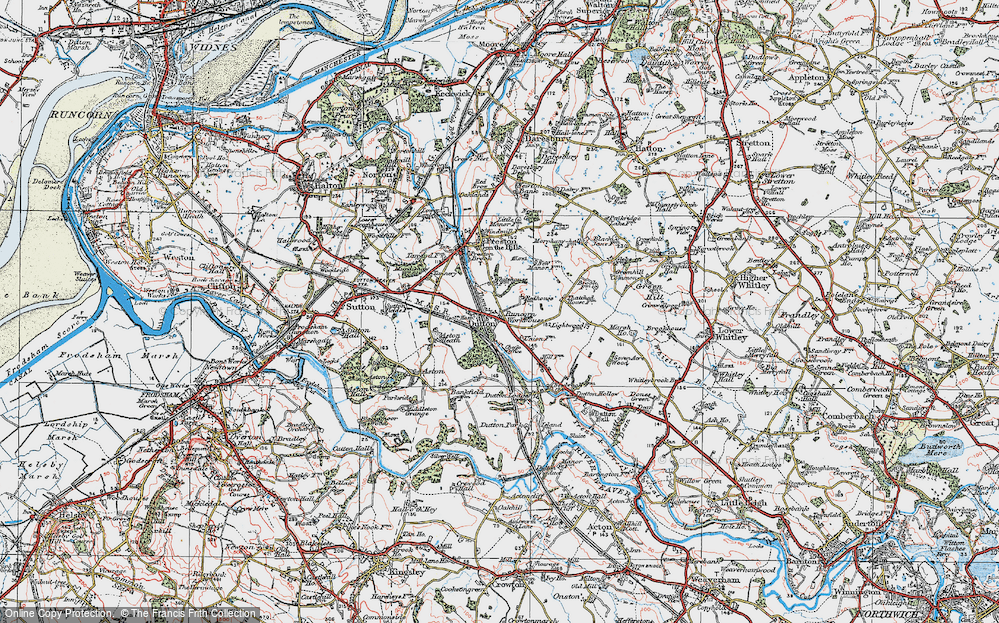 Old Map of Historic Map covering Bird's Wood in 1923