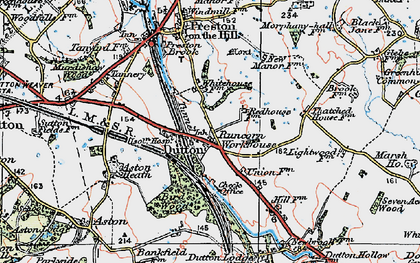 Old map of Dutton in 1923