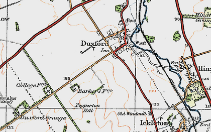 Old map of Duxford in 1920