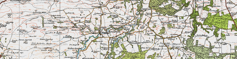 Old map of Dye House in 1925