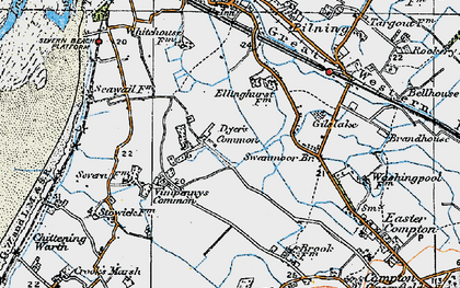 Old map of Dyer's Common in 1919