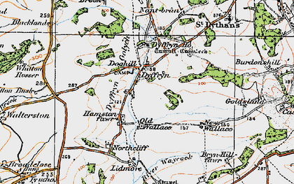 Old map of Dyffryn in 1919