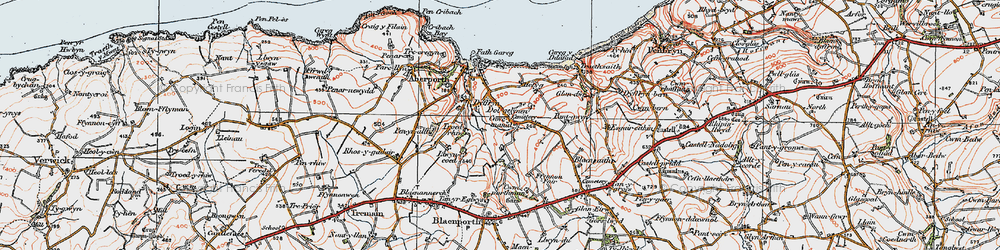 Old map of Dyffryn in 1923