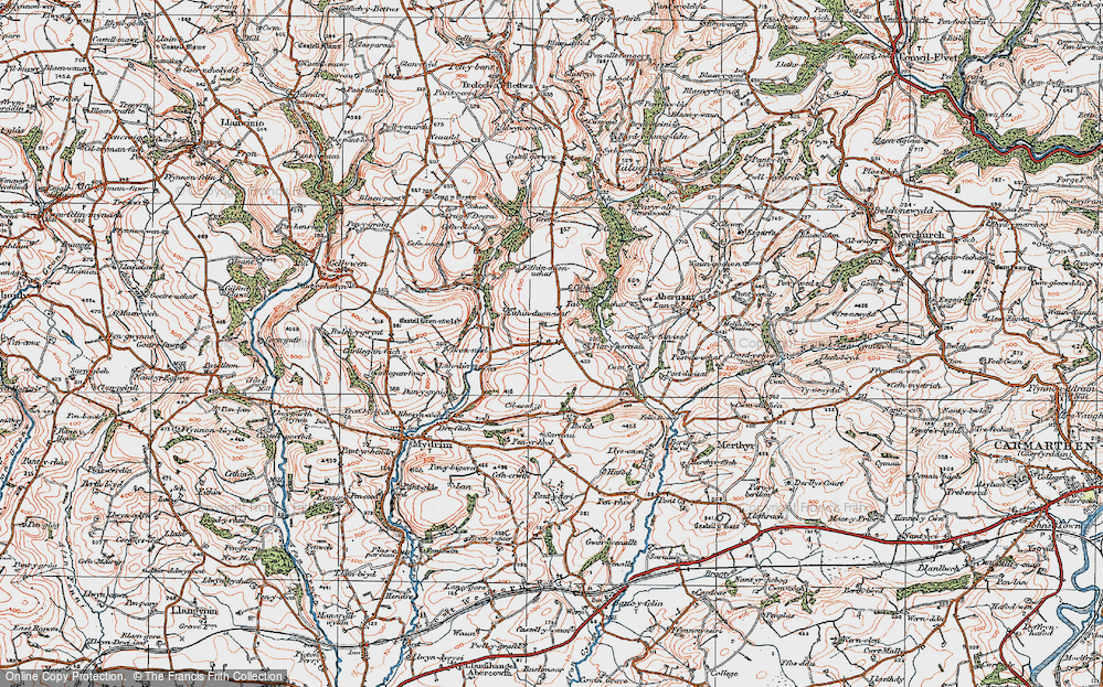 Old Map of Historic Map covering Penybank in 1923