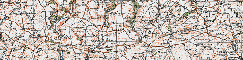 Old map of Dyffryn in 1923