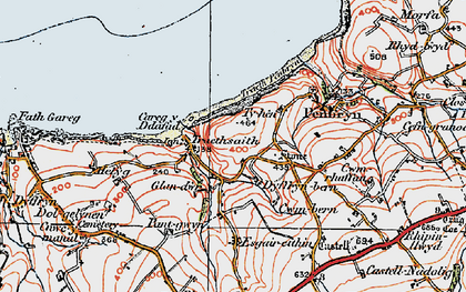 Old map of Dyffryn-bern in 1923
