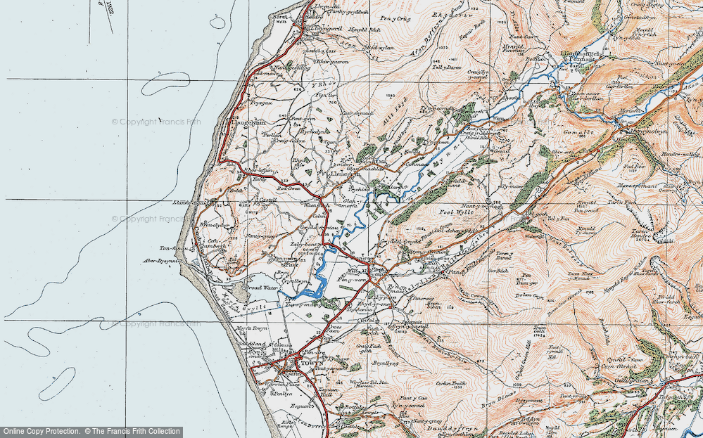 Old Map of Dyffryn Dysynni, 1922 in 1922