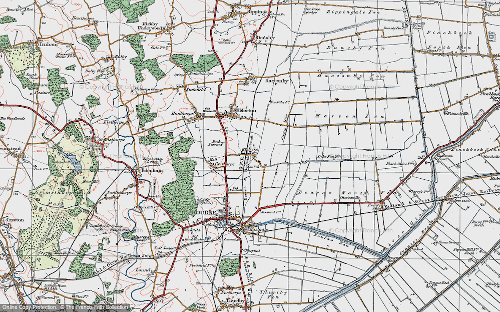 Old Map of Dyke, 1922 in 1922
