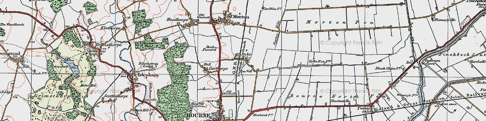 Old map of Dyke in 1922