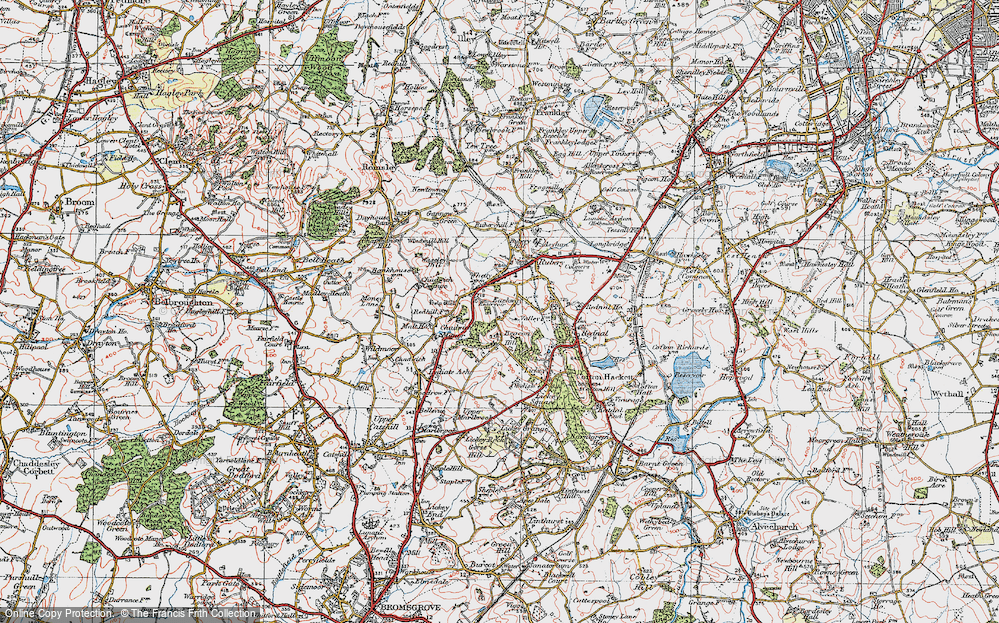 Old Map of Eachway, 1921 in 1921