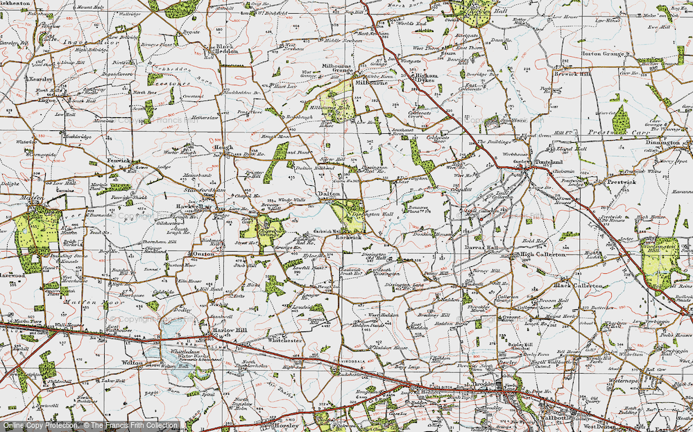 Old Map of Eachwick, 1925 in 1925
