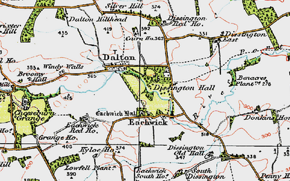 Old map of Eachwick in 1925