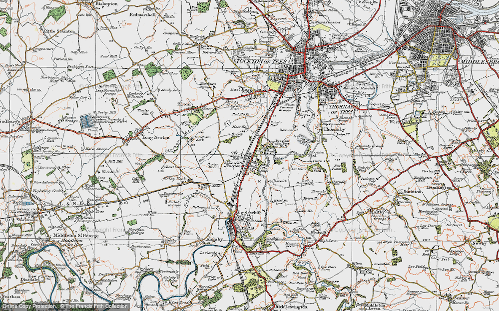 Old Map of Historic Map covering Witham Hall in 1925