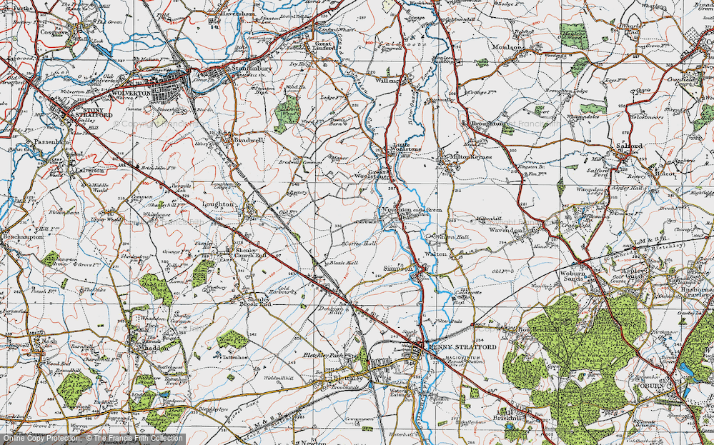 Old Map of Eaglestone, 1919 in 1919