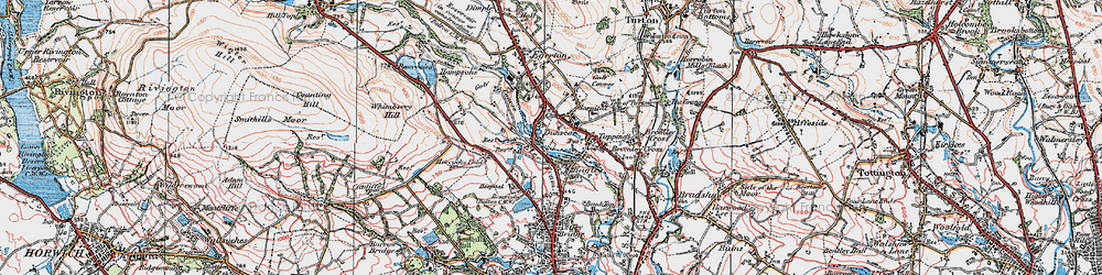 Old map of Eagley in 1924