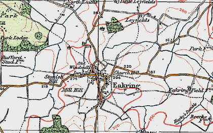 Old map of Eakring in 1923