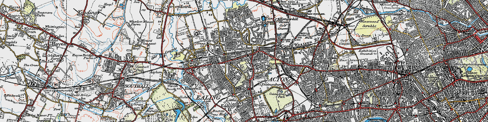 Old map of Ealing in 1920