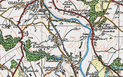 Old map of Eardington in 1921