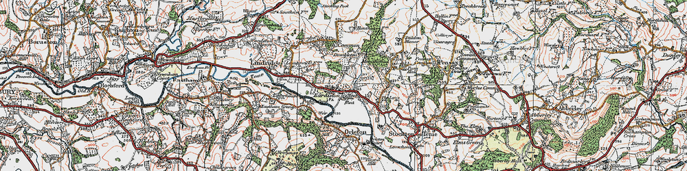Old map of Eardiston in 1920