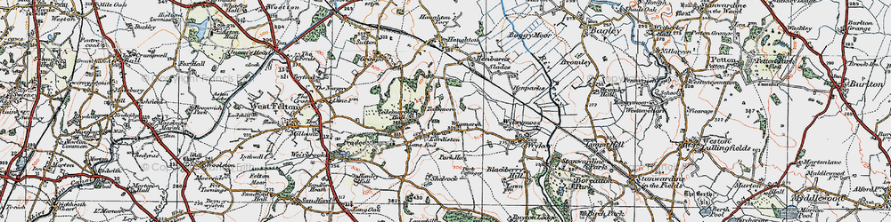 Old map of Eardiston in 1921
