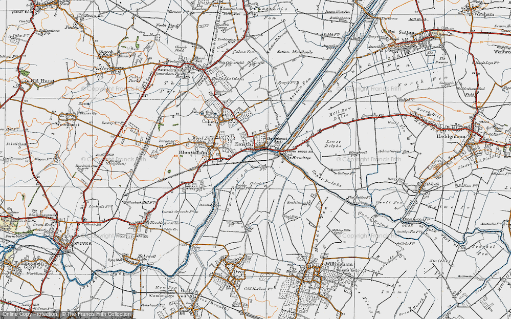 Old Map of Earith, 1920 in 1920