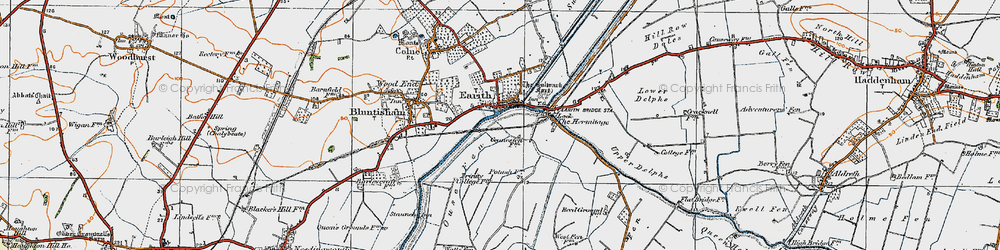 Old map of Earith in 1920