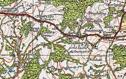 Old map of Earl's Down in 1920