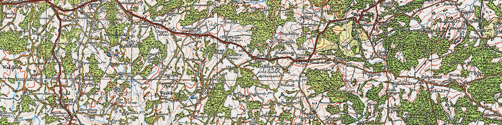 Old map of Earl's Down in 1920