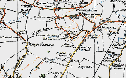 Old map of Earl's Green in 1920