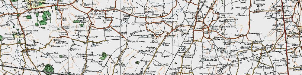 Old map of Earl's Green in 1920